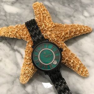 Judith Ripka Stainless Steel Black London Watch